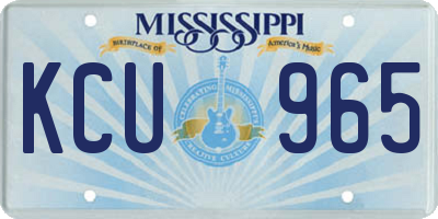 MS license plate KCU965
