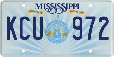 MS license plate KCU972