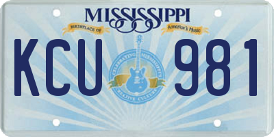 MS license plate KCU981