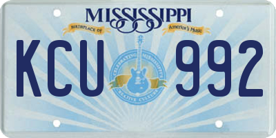 MS license plate KCU992
