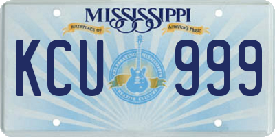 MS license plate KCU999