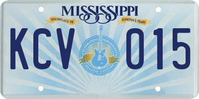 MS license plate KCV015