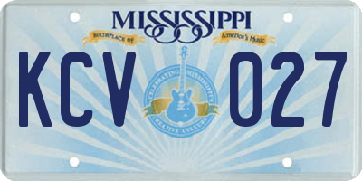 MS license plate KCV027