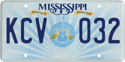 MS license plate KCV032