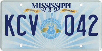 MS license plate KCV042