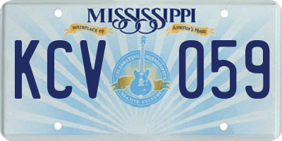 MS license plate KCV059
