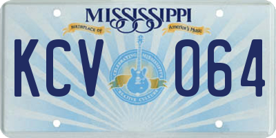MS license plate KCV064
