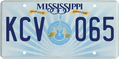 MS license plate KCV065