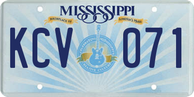 MS license plate KCV071