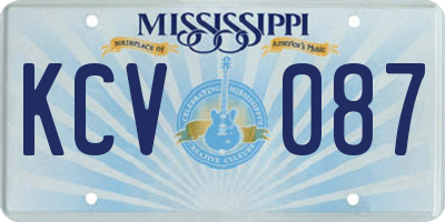 MS license plate KCV087