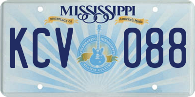 MS license plate KCV088
