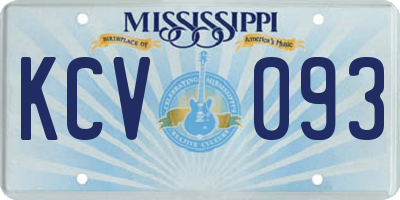 MS license plate KCV093