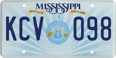 MS license plate KCV098