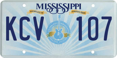 MS license plate KCV107