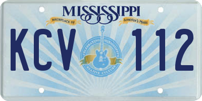MS license plate KCV112