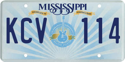 MS license plate KCV114