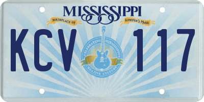 MS license plate KCV117