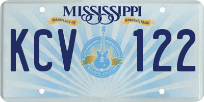 MS license plate KCV122
