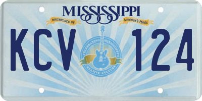 MS license plate KCV124