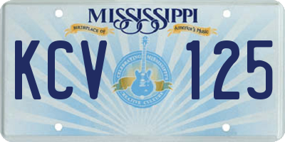 MS license plate KCV125