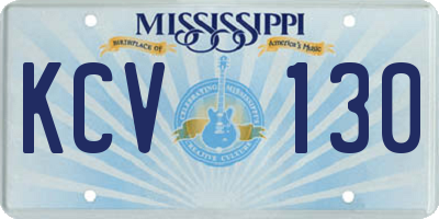 MS license plate KCV130