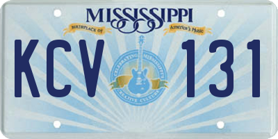 MS license plate KCV131