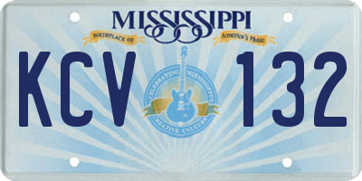 MS license plate KCV132