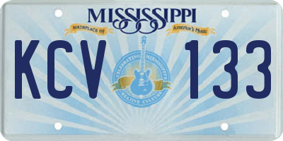 MS license plate KCV133