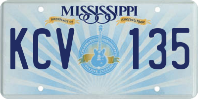 MS license plate KCV135