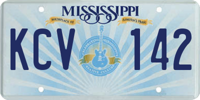 MS license plate KCV142