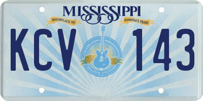 MS license plate KCV143