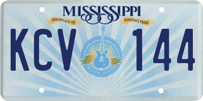 MS license plate KCV144
