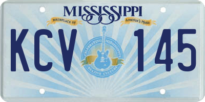 MS license plate KCV145
