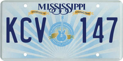 MS license plate KCV147