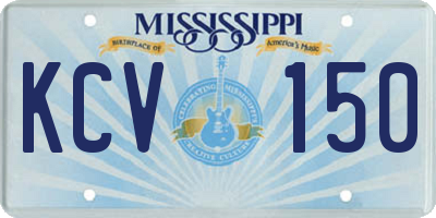 MS license plate KCV150