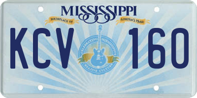 MS license plate KCV160