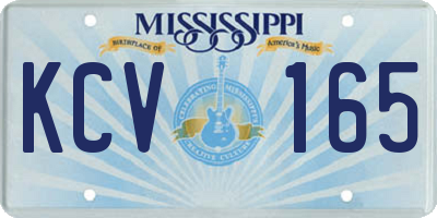 MS license plate KCV165