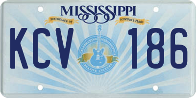MS license plate KCV186