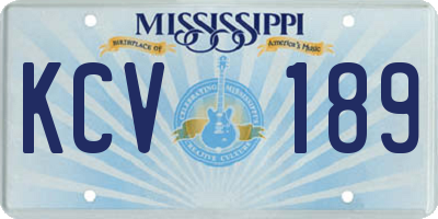 MS license plate KCV189