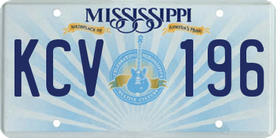 MS license plate KCV196