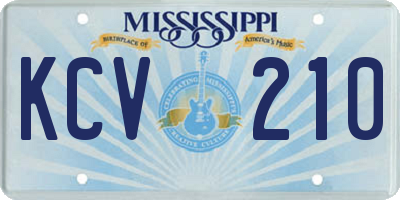 MS license plate KCV210
