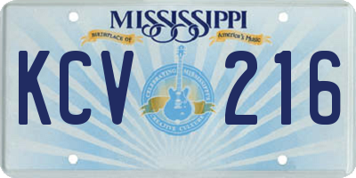MS license plate KCV216