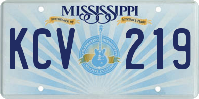 MS license plate KCV219