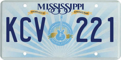 MS license plate KCV221