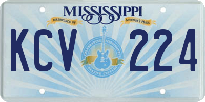 MS license plate KCV224
