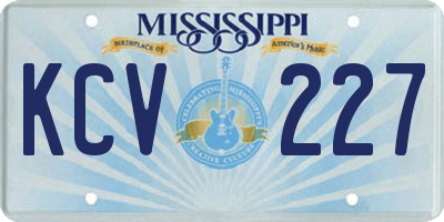MS license plate KCV227