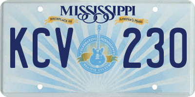 MS license plate KCV230