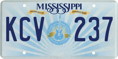 MS license plate KCV237