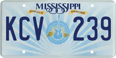 MS license plate KCV239