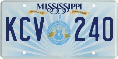 MS license plate KCV240
